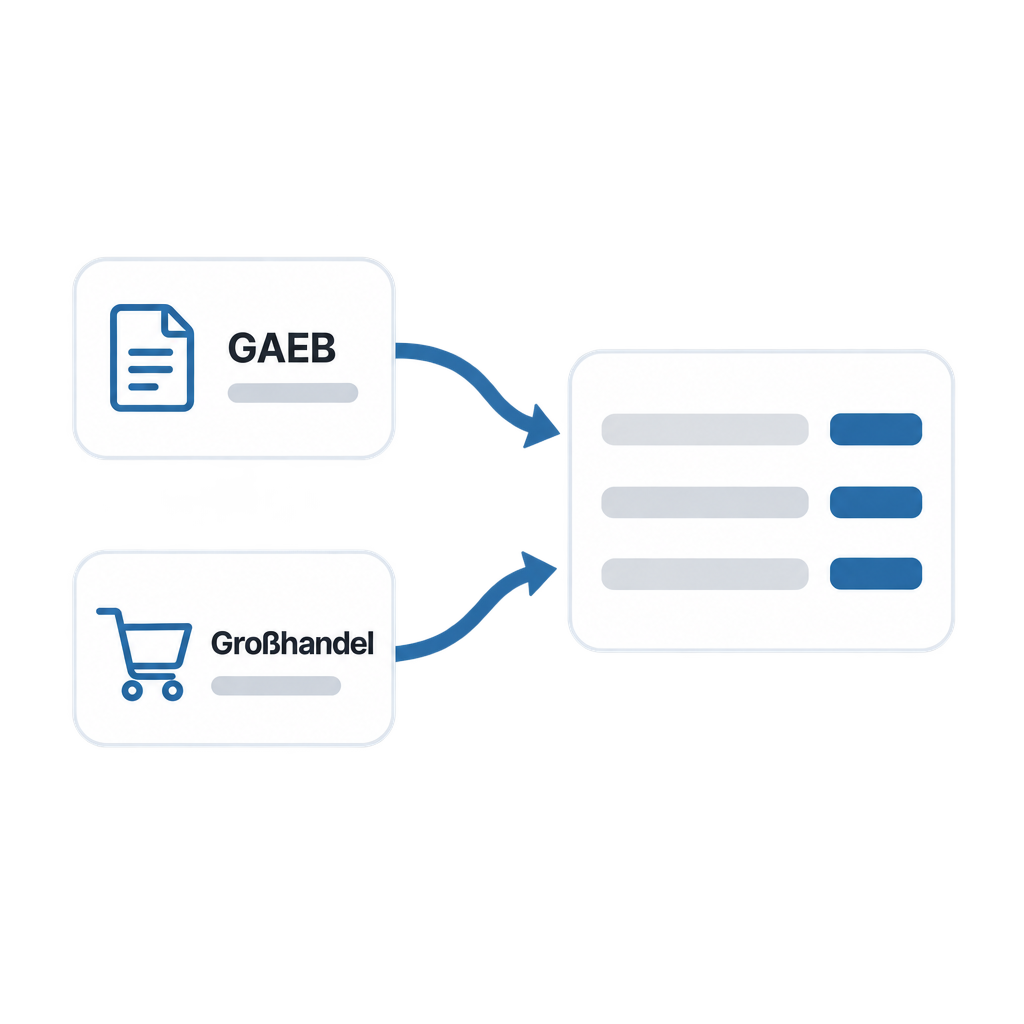 GAEB-Import und Anbindung an den Großhandel