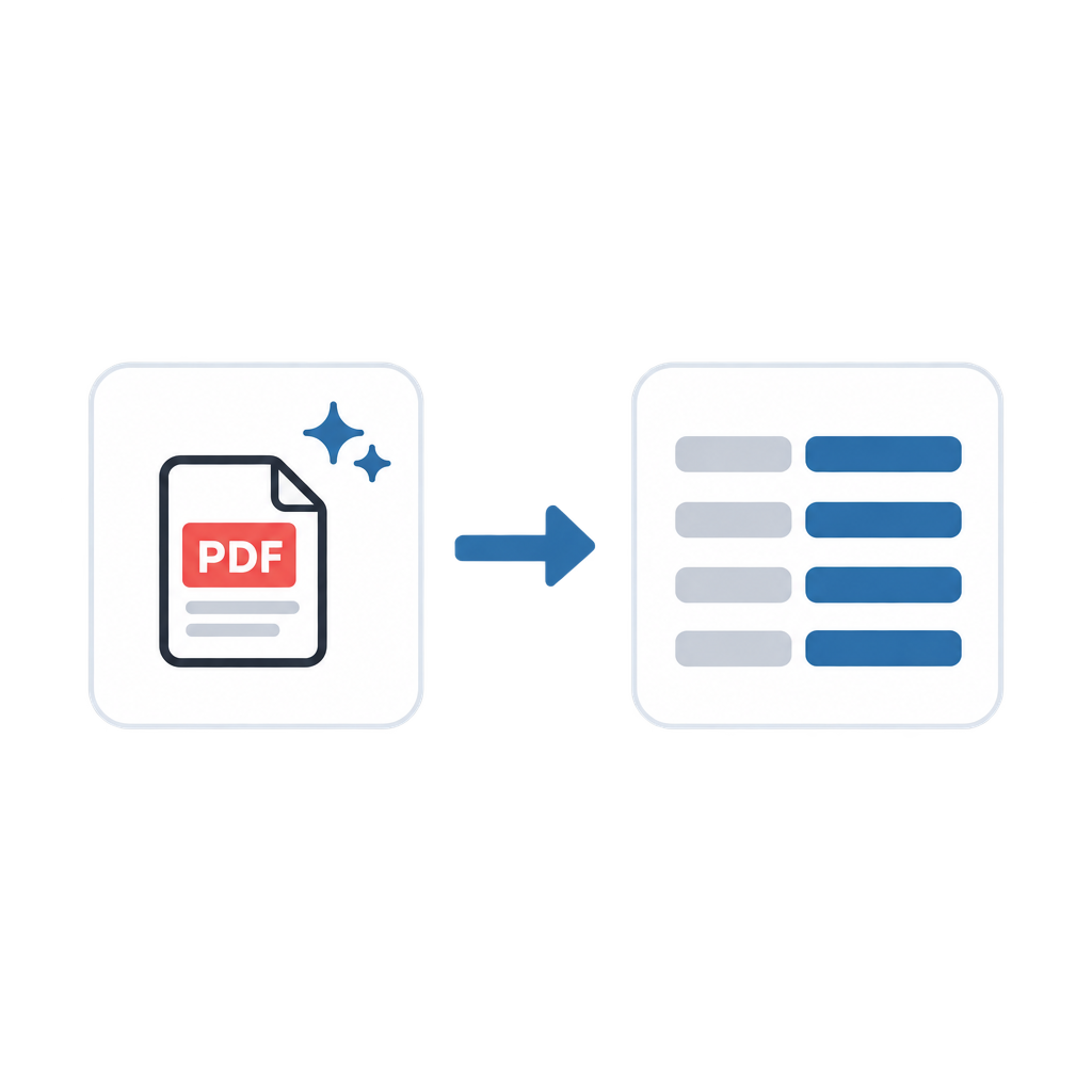 Schaubild: Aus einem PDF-Beleg werden strukturierte Positionen ausgelesen